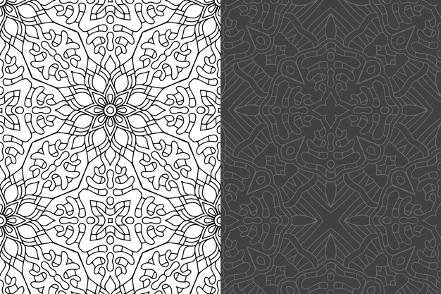Conjunto de patrones sin fisuras de diseño de mandala ornamental de lujo.