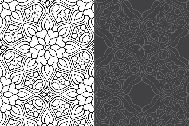 Conjunto de patrones sin fisuras de diseño de mandala ornamental de lujo.