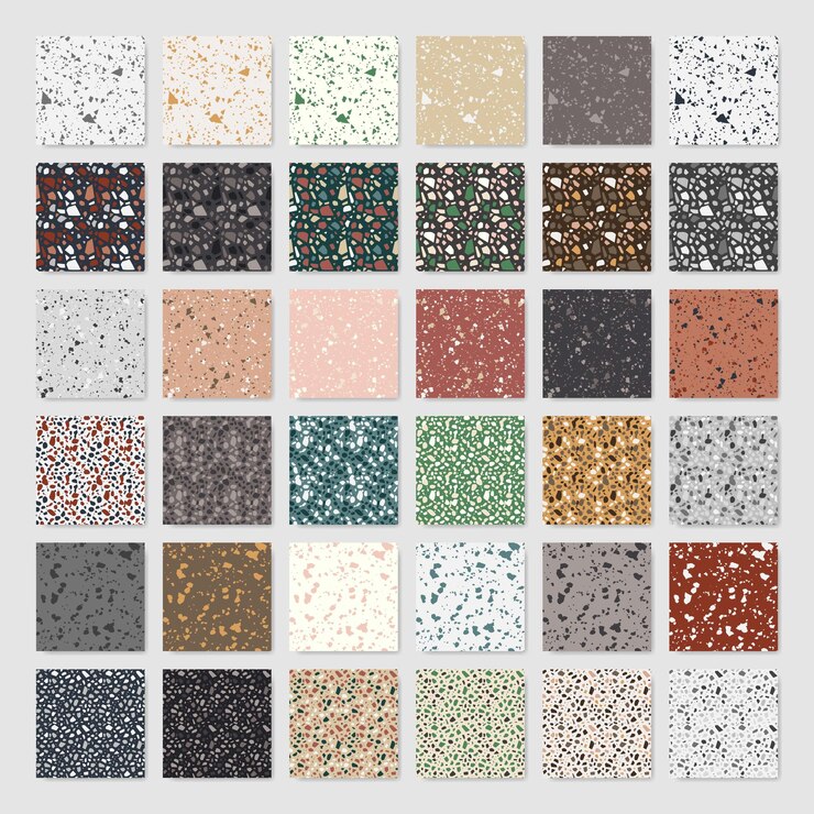 Vector conjunto de patrones sin fisuras de estilo terrazo