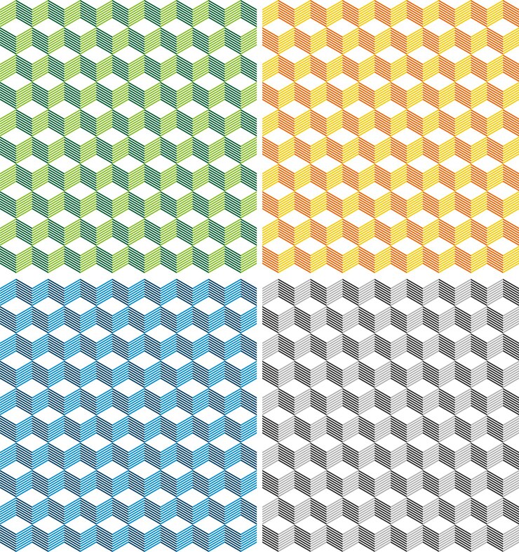 Vector conjunto de patrones sin fisuras en forma de hexágono ilustración diseño vector eps 10