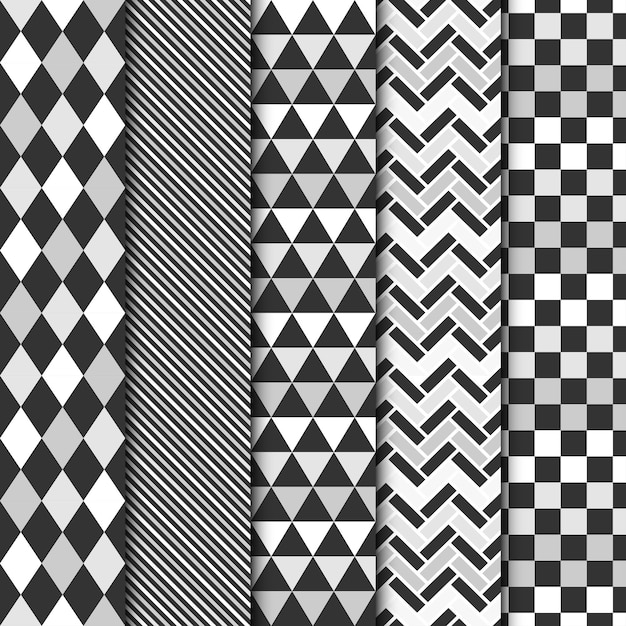 Conjunto de patrones sin fisuras geométricos vectoriales