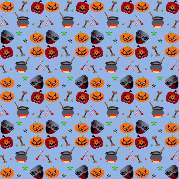 Vector conjunto de patrones sin fisuras de halloween