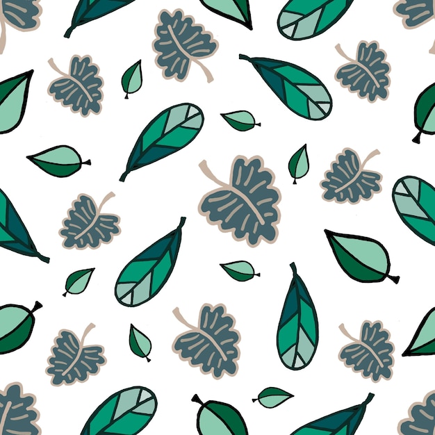 Conjunto de patrones sin fisuras de hojas coloridas