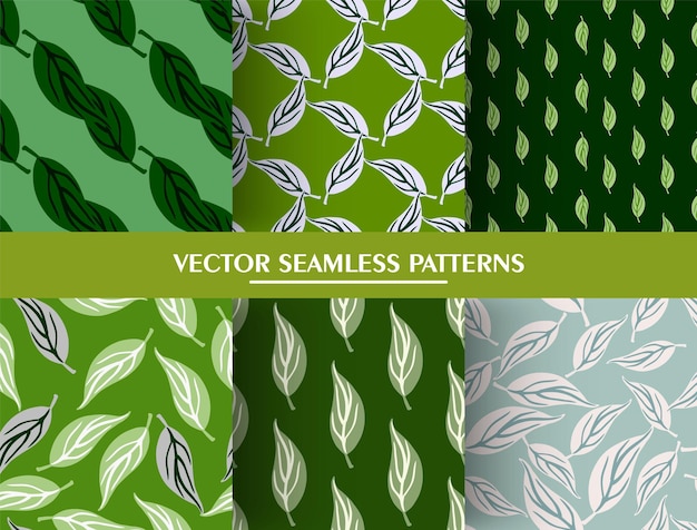 Conjunto de patrones sin fisuras con hojas.