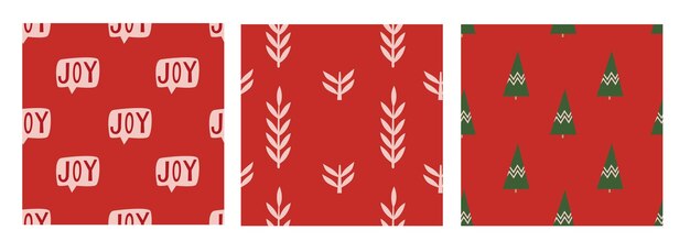 Conjunto de patrones sin fisuras de Navidad. Papeles de regalo de invierno