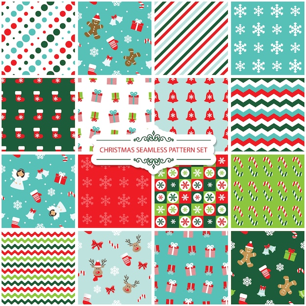 Conjunto de patrones sin fisuras de Navidad.
