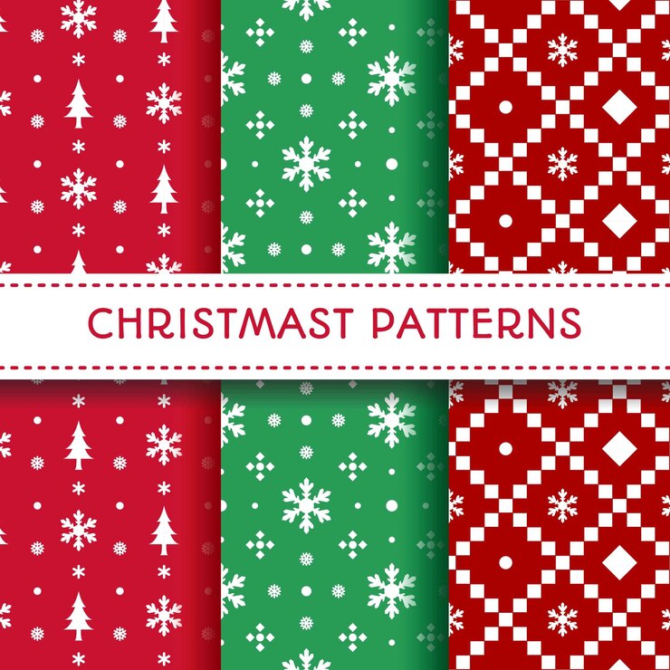 Vector conjunto de patrones sin fisuras de navidad