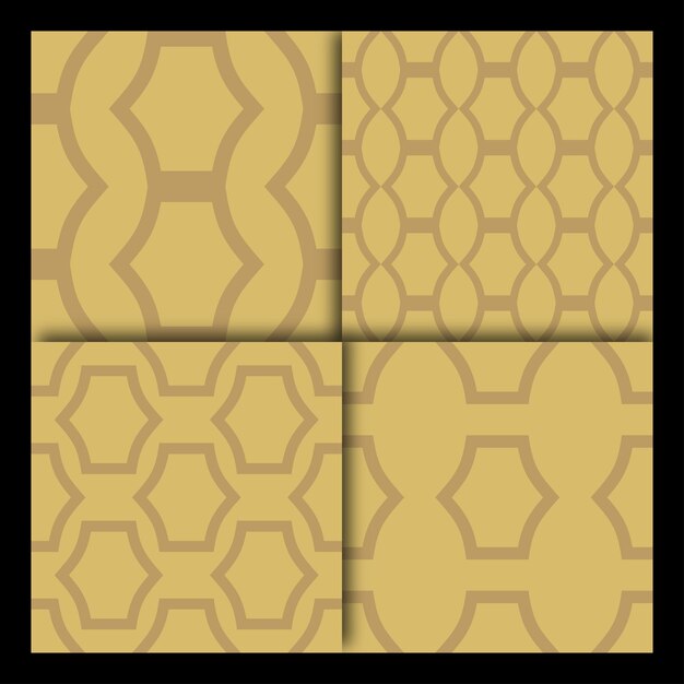 Conjunto de patrones sin fisuras de oro amarillo 6