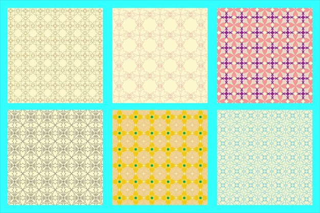 Un conjunto de patrones sin fisuras con un patrón de los mismos colores.