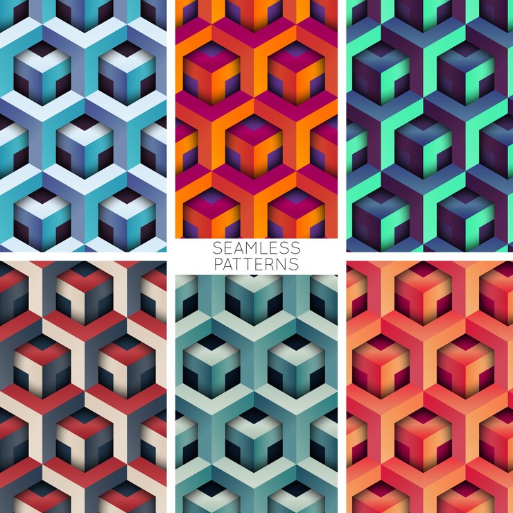 Vector conjunto de patrones sin fisuras vector geométrico