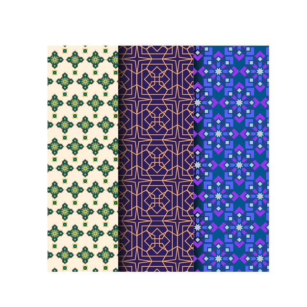 Un conjunto de patrones florales de diferentes colores con un fondo blanco