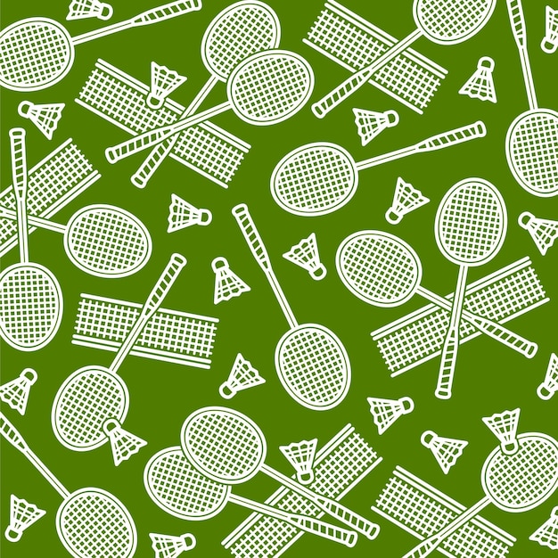 Conjunto de patrones de fondo de bádminton Colección de íconos de Bádminton Vector