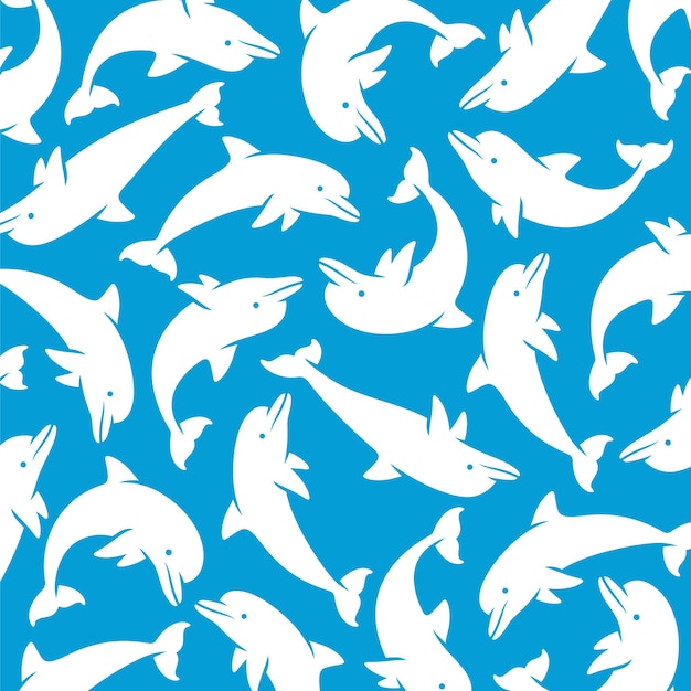 conjunto de patrones de fondo de delfines icono de colección delfines vector