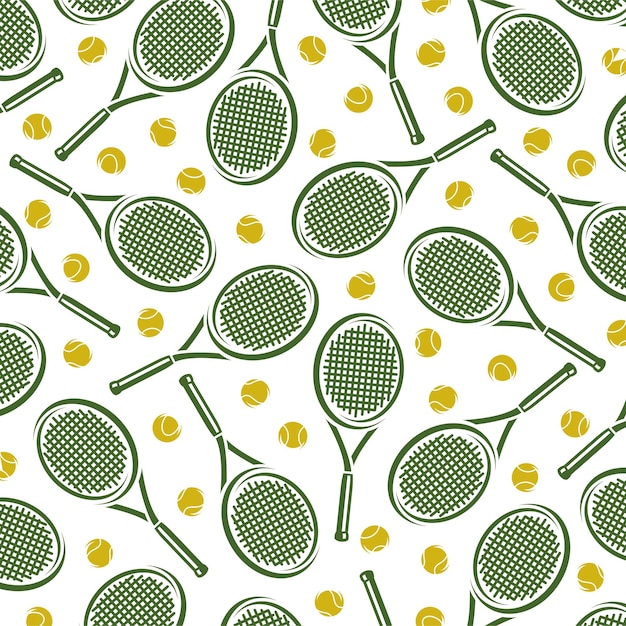 Conjunto de patrones de fondo de tenis Colección de íconos de tenis Vector