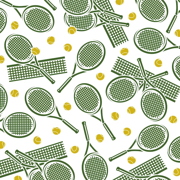 Conjunto de patrones de fondo de tenis Colección de íconos de tenis Vector