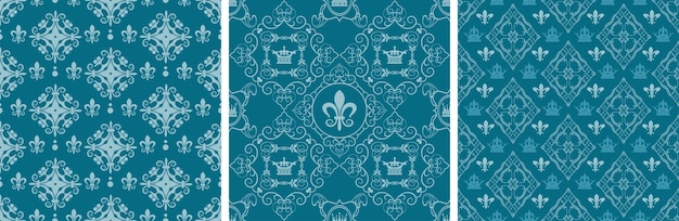 Conjunto de patrones de fondo vintage