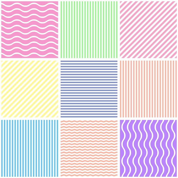 Vector conjunto de patrones fondos rayados patrón geométrico sin fisuras de líneas en zigzag vector