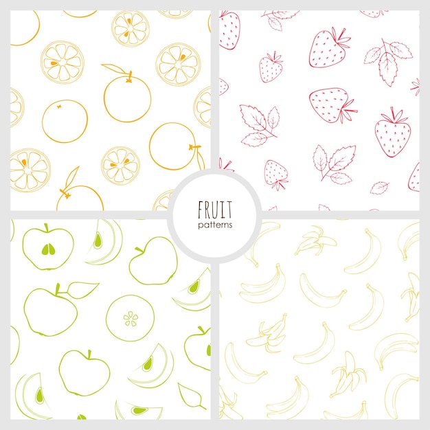 Conjunto de patrones de frutas