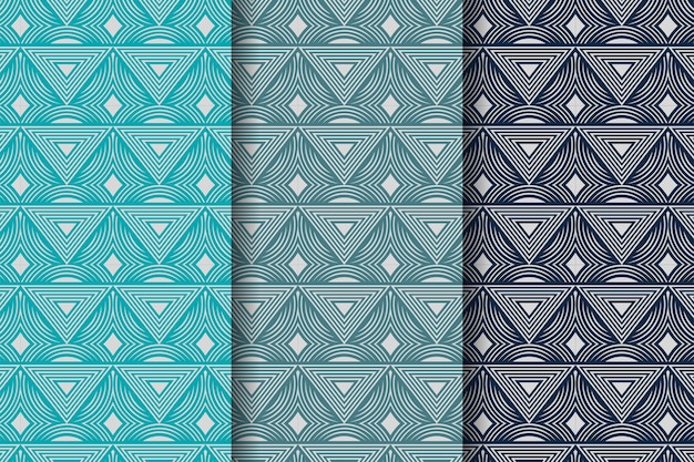 Conjunto de patrones geométricos abstractos sin costura