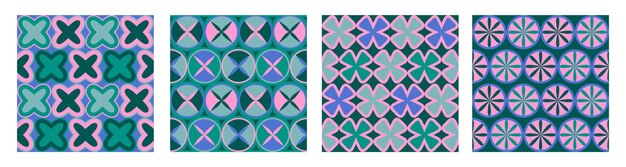 Conjunto de patrones geométricos abstractos modernos colección de patrones con formas simples vectoriales