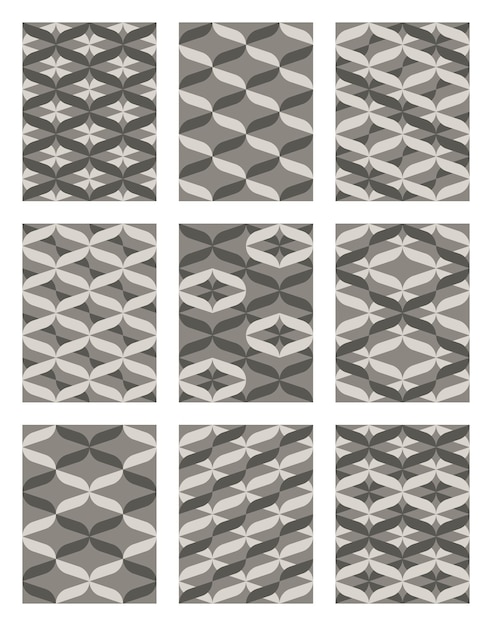 Conjunto de patrones geométricos sin costura Ideal para fondos y diseños de moda