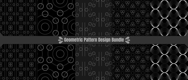 Vector conjunto de patrones geométricos sin costuras diseño gráfico hexagonal geométrico abstracto imprimir cubo 3d 5design