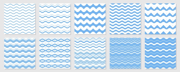 Conjunto de patrones geométricos sin costuras Ilustración vectorial