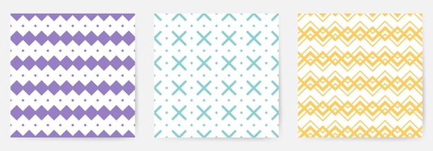 Conjunto de patrones geométricos sin costuras Ilustración vectorial