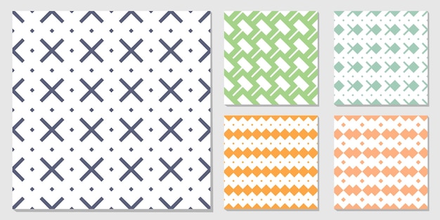Conjunto de patrones geométricos sin costuras Ilustración vectorial