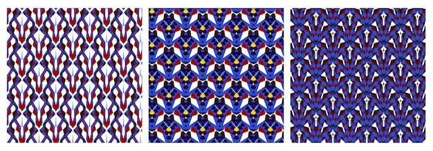 Vector conjunto de patrones geométricos sin fisuras en estilo africano