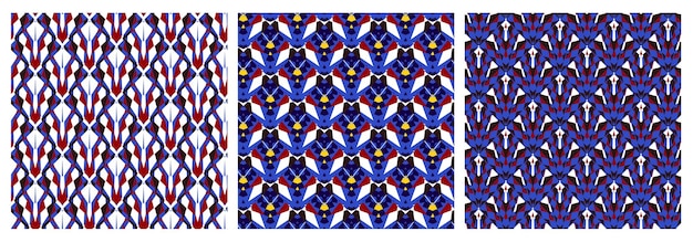 Conjunto de patrones geométricos sin fisuras en estilo africano