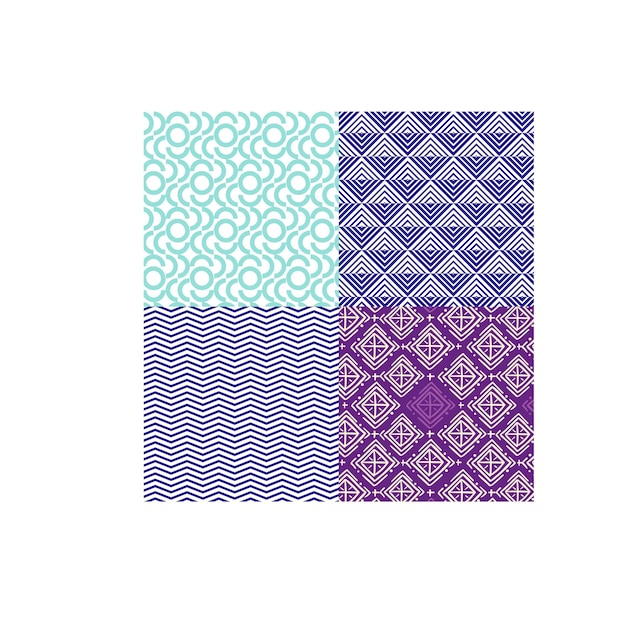 Conjunto de patrones de lujo sin costuras vectoriales Colección de patrones ornamentales en color azul marino y dorado