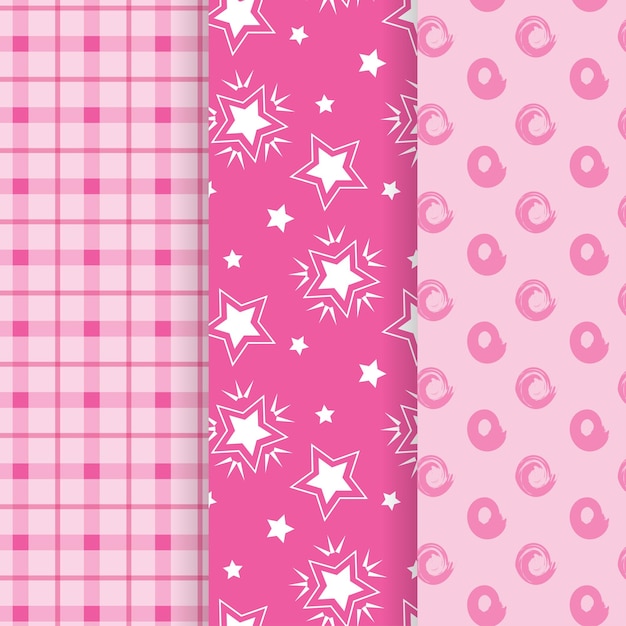conjunto de patrones de muñecas para niñas rosa