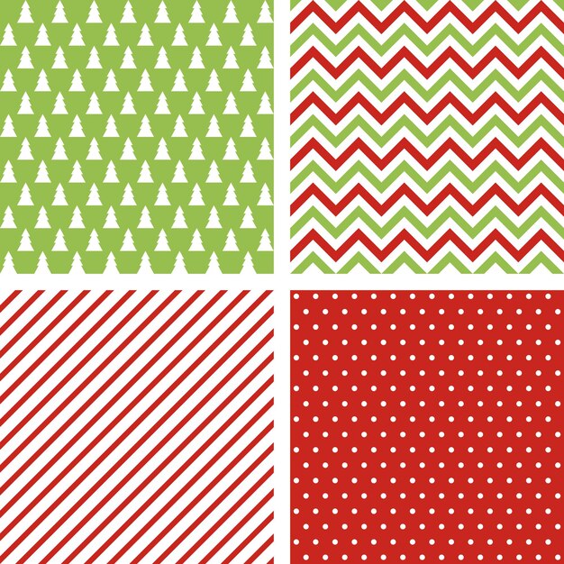 Conjunto de patrones de Navidad abstractos sin costuras
