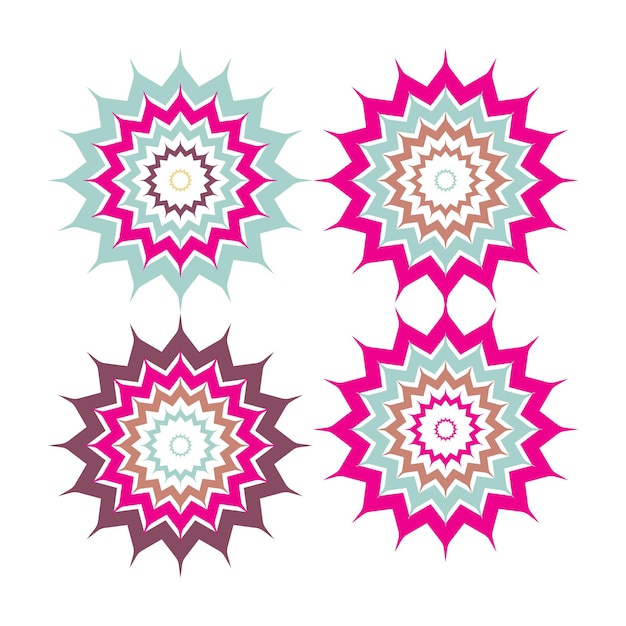 Conjunto de patrones ornamentales redondos de mandala Patrones decorativos vintage Colección de mandalas