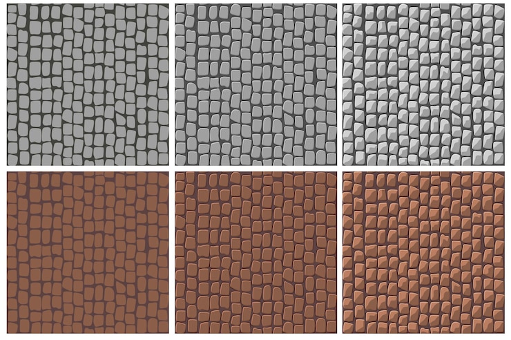 Vector conjunto de patrones de pavimentación de adoquines sin costura