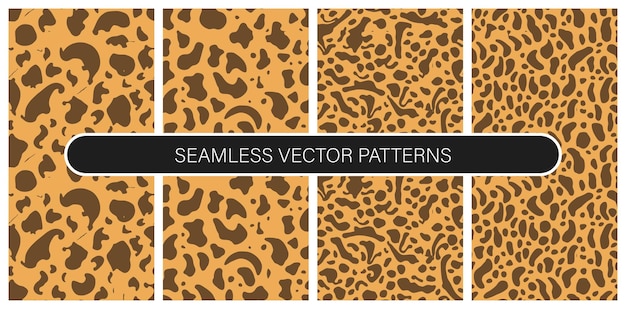 Conjunto de patrones vectoriales sin costuras en colores planos