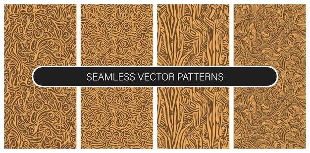 Conjunto de patrones vectoriales sin costuras en colores planos