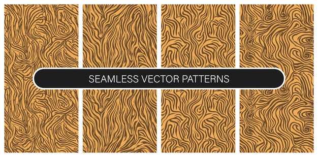 Conjunto de patrones vectoriales sin costuras en colores planos
