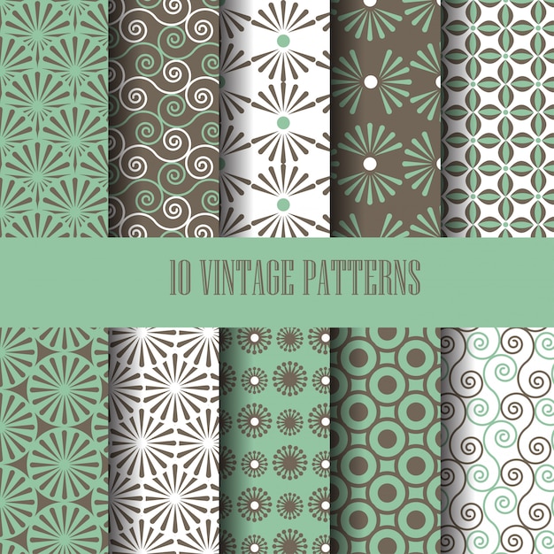 Vector conjunto de patrones vintage