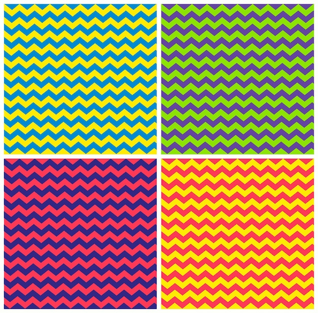 Conjunto de patrones de zigzag duotónicos para el fondo