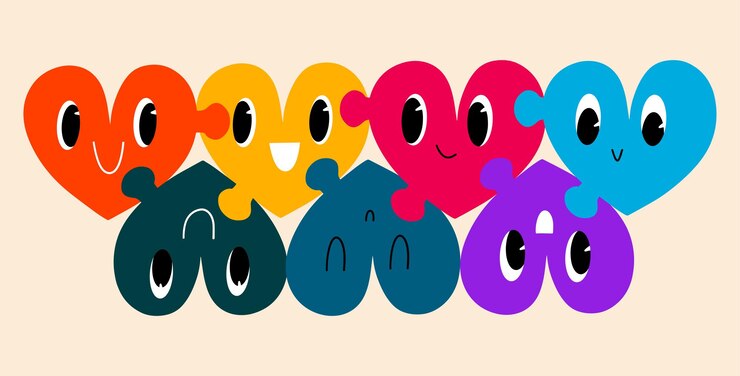 Vector conjunto de pegatinas de corazones y2kstyle elementos atmosféricos de la década de 2000 elementos retro de glamour
