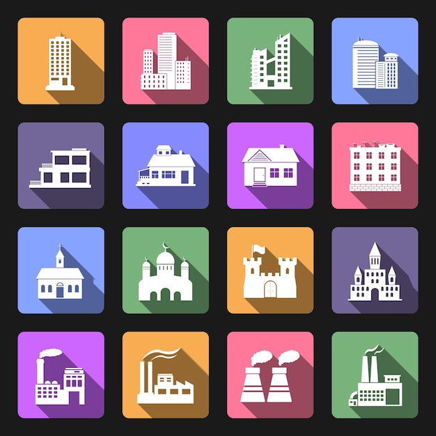 Conjunto de pegatinas para edificios
