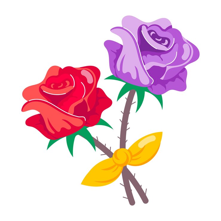 Vector conjunto de pegatinas de flores en flor de estilo plano