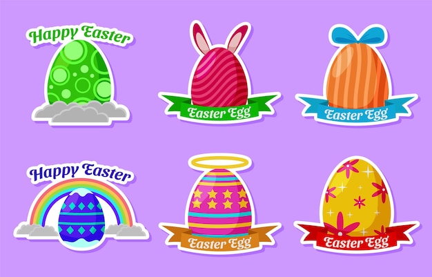 Conjunto de pegatinas de huevo de Pascua
