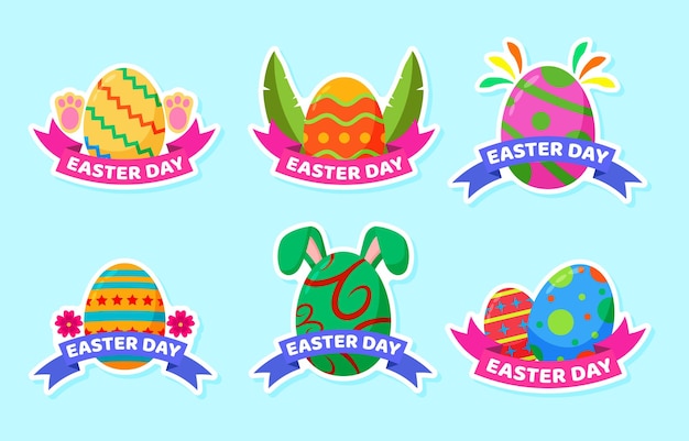 Conjunto de pegatinas para huevos de Pascua