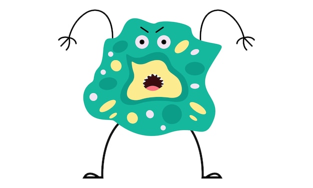 Conjunto de pegatinas de personajes de virus, bacterias de virus, juegos de caricaturas