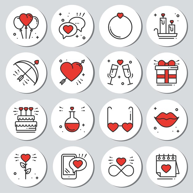 Conjunto de pegatinas de San Valentín. Etiqueta de insignia