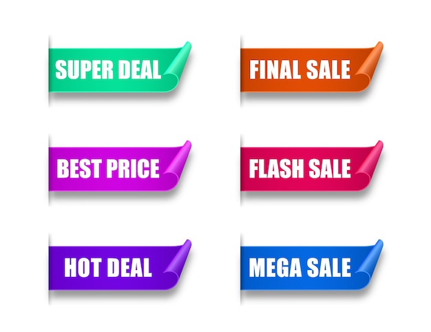 Conjunto de pegatinas de venta de papel Mejor opción pedir ahora oferta especial pancartas nuevas y de gran venta