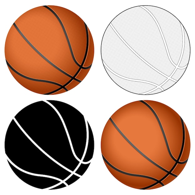 Vector conjunto de pelota de baloncesto